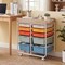 10 Drawer Rolling Storage Cart With Wheels Organizer MDF Top Metal Frame For Office Craft Supplies
